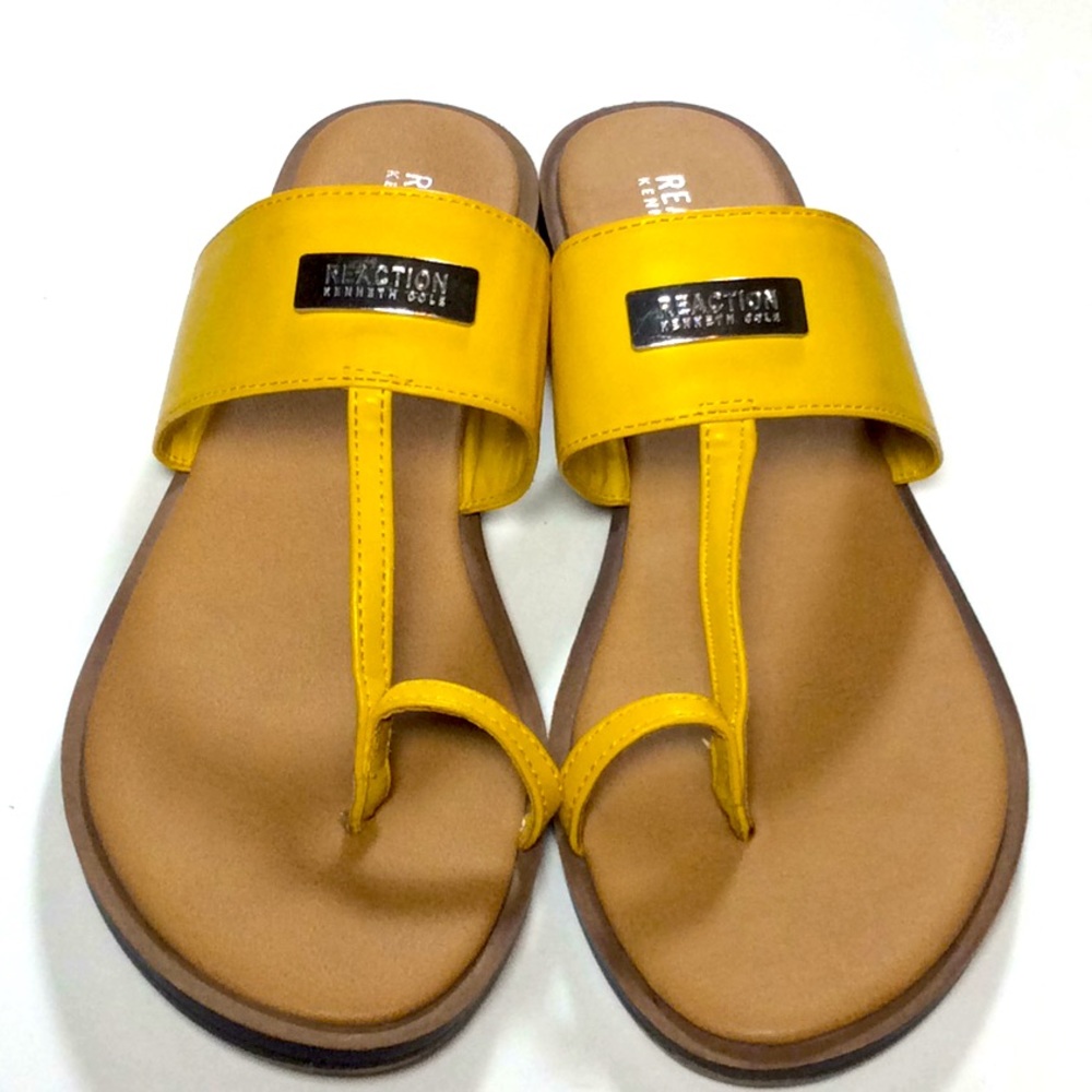 Kenneth Cole Yellow Gold Thong Sandals